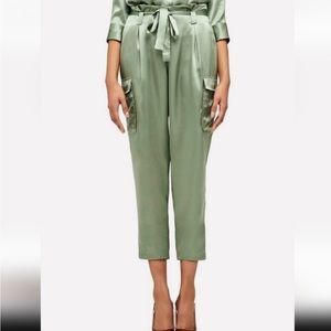 NWT L’AGENCE Roxy Paper Bag Cargo Pants 100% Silk Sz 4